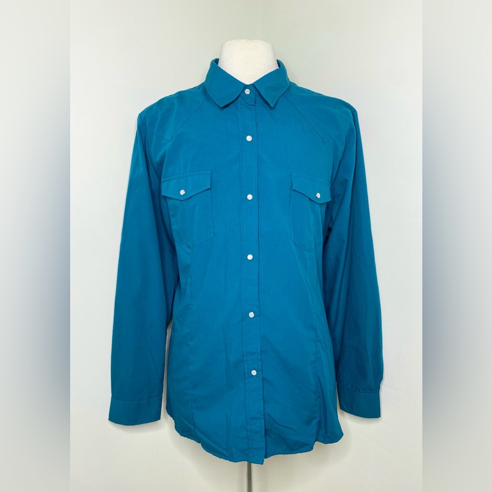 Roper Women’s 3X Teal Button Up Western Shirt Pearl Snap Rodeo NWT